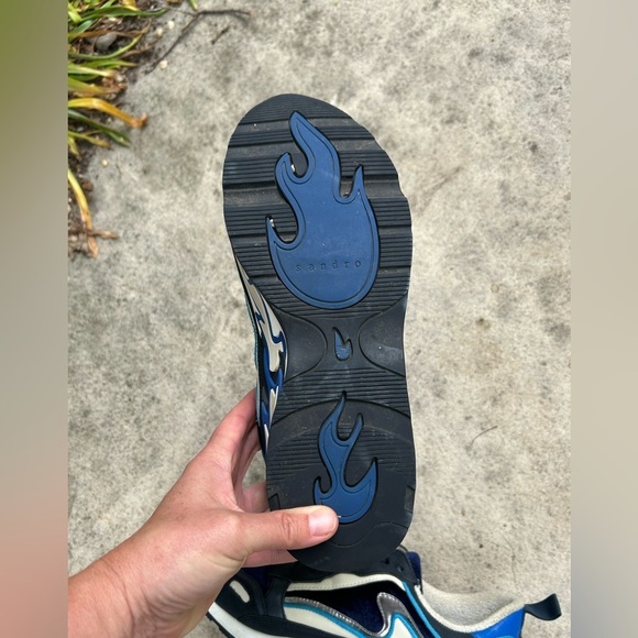 Sandro Paris Flame Sneakers, 3 blues, size 40 - Picture 7 of 11